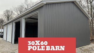 30x60 Pole Barn  Built with 26 gauge steel [upl. by Adelaide373]