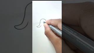 One line drawing 🖌️  one line art  easy  🐘 tutorial drawing challenge [upl. by Vinna]