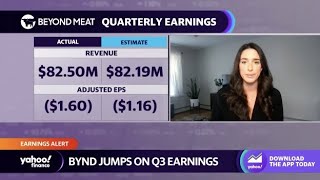 Beyond Meat stock rises on mixed Q3 earnings [upl. by Leunad303]