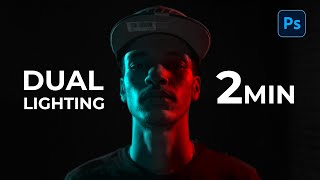 Dual lighting effect in 2MIN Photoshop tutorial [upl. by Kleiman]