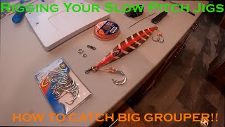 Catch BIG Grouper How to Rig Slow Pitch Jigs  Rod Room Tour [upl. by Aicatsana]