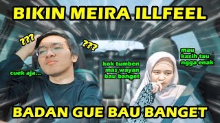 PRANK SEHARIAN BADAN GUE BAU BANGET Reaksi Meira Gimana [upl. by Katt]