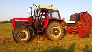 lisování  odvoz balíků  Zetor 8145  Zetor 6945 [upl. by Doty]