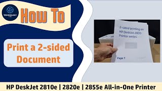 HP DeskJet 2855e  2820e  2821e  2800 AiO printer series  How to Print a 2 sided document [upl. by Beora]