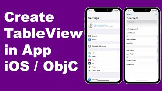 How to Create TableView in ObjectiveC iOS 2020 [upl. by Cleavland]