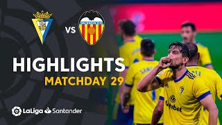 Highlights Cádiz CF vs Valencia CF 21 [upl. by Erusaert139]