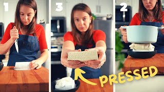 How to Press Tofu Easy Way 🥫 [upl. by Weatherley968]