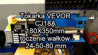 Tokarka VEVOR 180x350  CJ18A toczenie wałków 245080mm [upl. by Eelinnej422]