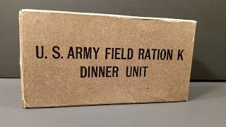 1943 US Army Field Ration K Dinner Unit Vintage MRE Review Meal Ready to Eat Taste Test [upl. by Wickham497]