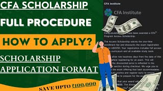 CFA SCHOLARSHIP 2024HOW TO APPLYTIPS amp TRICKSPOINTS TO KEEP IN MINDESSAY FORMATcfaexam [upl. by Eiramait]