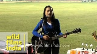 Khanthing A Shimray sings One in Love at Tamchon Football Tournament Delhi [upl. by Ccasi598]