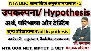 Upkalpana Hypothesisउपकल्पना  प्रकार शून्य परिकल्पना कार्यकारी उपकल्पना। अर्थ व परिभाषा ugc net [upl. by Savannah]