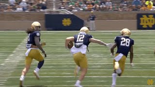 NDFootball  2022 BlueGold Game Jordan Botelho Interception [upl. by Aggappora]