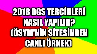 DGS TERCİHLERİ NASIL YAPILIR [upl. by Carpio808]