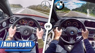 BMW 5 Series vs Mercedes Benz E Class M550i vs AMG E43 SOUND AUTOBAHN POV amp 0250kmh by AutoTopNL [upl. by Morentz808]