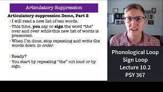 367 Lecture 102 Phonological Loop or Sign Loop [upl. by Adlihtam]