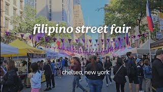 filipino street fair in chelsea new york  vlogtober [upl. by Nylannej393]