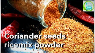 coriander seeds rice mix powder  dhania rice mix powder  மல்லி பொடி  side dish podi for idlidosa [upl. by Garibold]