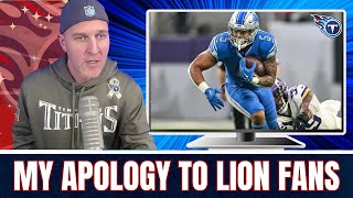 A Tennessee Titans Fan Apology to Detroit Lions Fans  NFL Football 2024 [upl. by Africa437]