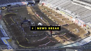 2023 East Rutherford Supercross  PreRace News Break [upl. by Nazler919]