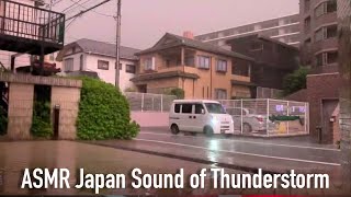 Japan Sound of Thunder amp Rain Sheltered 20240807 ASMR Ambience Sound Sleep Meditate Tokyo Suburb [upl. by Leamsi]