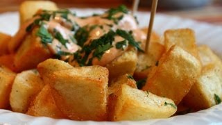 Patatas Bravas  Crispy Potatoes with Spicy Garlic amp Chili Aioli [upl. by Halfon]