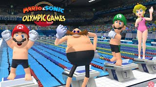 Mario amp Sonic At The Olympic Games Tokyo 2020 Swimming Mario Bowser Jr Peach Blaze [upl. by Duyne476]