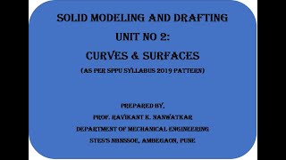 SMD Unit 2  Curves and Surfaces [upl. by Tenaj]