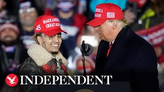 Trump mistakenly calls Lil Pump quotLittle Pimpquot at last rally [upl. by Nared]