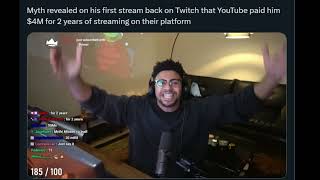 Myth is back on Twitch and reveals YouTube paid him 4M in 2 years to stream on their platform 👀 [upl. by Dareen]