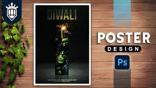 Diwali Fire Crackers Poster Design in  Photoshop 2021 Tutorial [upl. by Aisyram550]