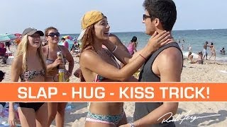 Magic Kissing Prank SLAP  HUG  KISS Trick  TUTORIAL [upl. by Ahsuat]