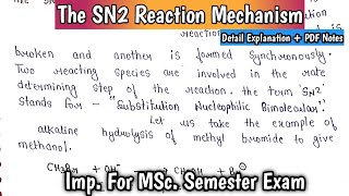 The SN2 Reaction Mechanism Aliphatic Nucleophilic Substitution Reaction  Organic chemistry [upl. by Jolenta848]