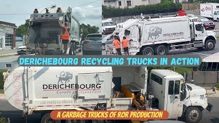 Several Derichebourg Canada Environnement trucks on Laval recycling  Filmed in Summer 2023 [upl. by Aryk]