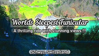 Stoosbahn  The steepest funicular railway in the world  Stoos  Schwyz  Switzerland [upl. by Vinnie]