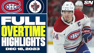 Montreal Canadiens at Winnipeg Jets  FULL Overtime Highlights [upl. by Delcine]