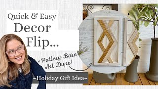 Quick amp Easy DIY Decor Flip amp POTTERY BARN ART DUPE  Great Handmade Holiday Gift Idea [upl. by Lednam]