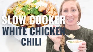 An EASY RECIPE  slow cooker meal for the family Slow Cooker White Chicken Chili [upl. by Woodford]