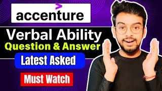 Accenture Verbal Ability Latest Questions amp Answers  Accenture Assessment  Technical Test  Exam [upl. by Kliber]