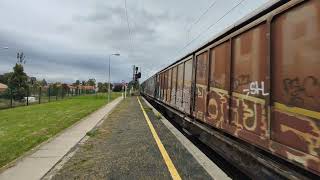 fret SNCF en gare de Gerzat bb 75000  couvert  klaxon [upl. by Kendyl]