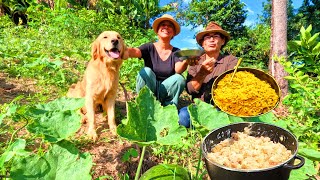 COCINAMOS ARROZ CARNE con TAYOTAS Y BERENJENAS asada en el FOGON en un HERMOSO CAMPO de JARABACOA [upl. by Nussbaum]