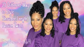 25 Different Ways to Style Shoulder Length Passion Twists  Use these style on other braids too [upl. by Vevina]