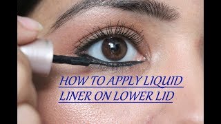 Liquid Eyeliner Waterline के नीचे कैसे लगाएं  आँखों को बड़ा दिखने का तरीका [upl. by Pironi]