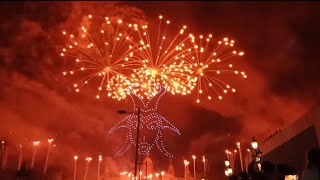 BCN Drone amp Fireworks Show travel trip tour barcelona spain europe shorts drone show fun [upl. by Doownil941]