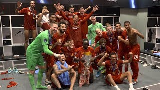 Inside the dressing room for Liverpools Super Cup celebrations  EXCLUSIVE FOOTAGE from Istanbul [upl. by Annahtur]