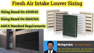 HVACFresh Air Louver Sizing l ASHRAE amp SMACNA Standards Requirements l AMCA standard Requirements [upl. by Dahlstrom]