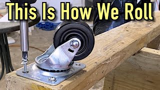 Install Swivel Caster Wheels For Outboard Engine Stand [upl. by Aremihc]