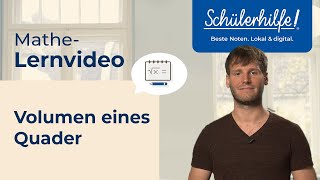 Volumen eines Quaders 🎓 Schülerhilfe Lernvideo Mathe [upl. by Cohberg]