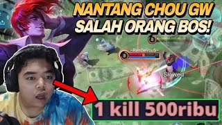 DICHALLENGE CHOU 1 KILL  500000  SIAPSIAP SALDO ABIS  EX 1 CHOU DUNIA   MOBILE LEGENDS [upl. by Rasec993]