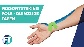 Zelf peesontsteking duim  Ziekte van Quervain tapen » Instructie » FysioTape [upl. by Nnaael]